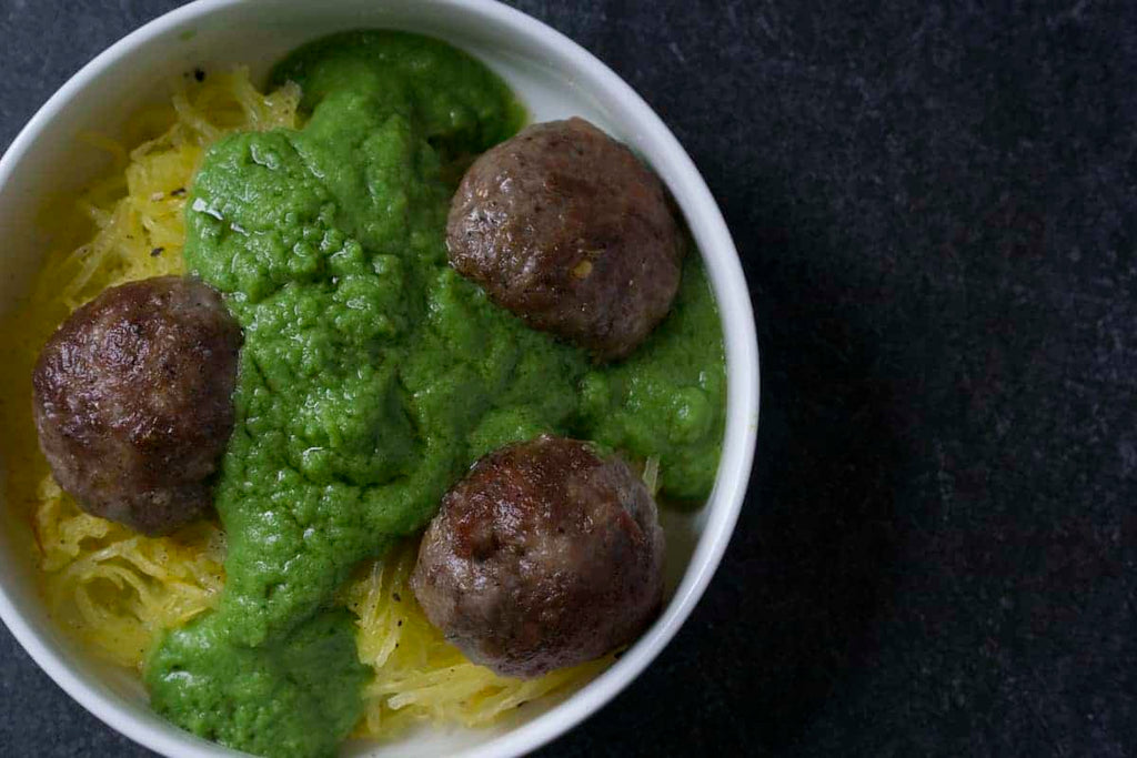 Green Spaghetti & Mulay's Meatballs