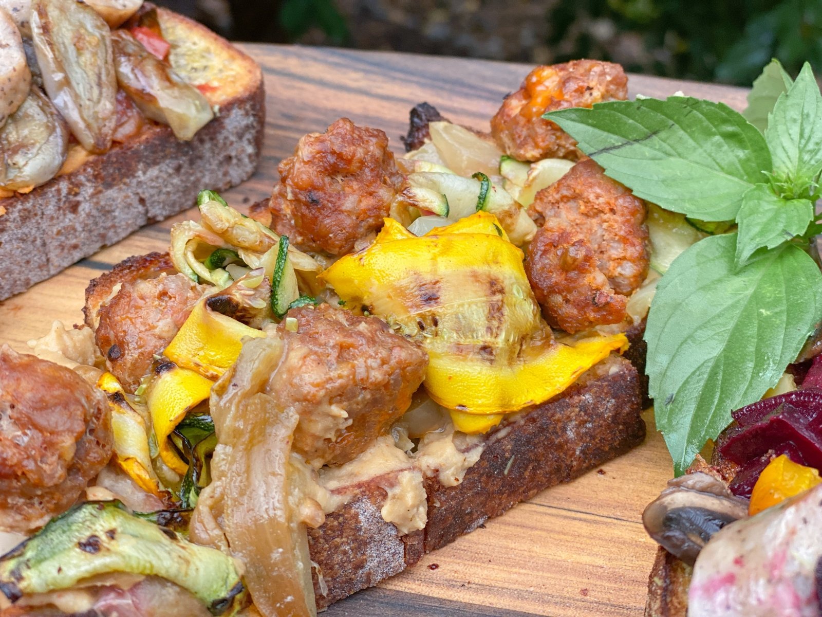 Chorizo Hummus Tartine Mulay's Sausage